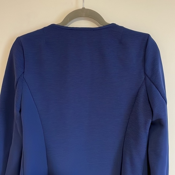 NEW Libby Edelman Captain Jacket Blue Gold Button Long Sleeve Ribbed Medium - Picture 8 of 14